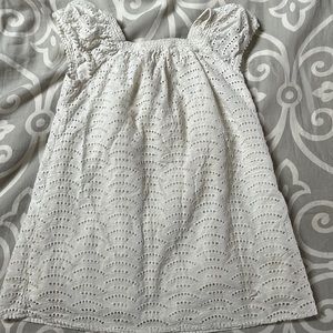 Eyelet white cotton dress